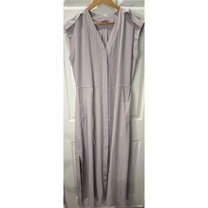 Athleta Maxi‎ Dress Sleeveless Drawstring Waist Pockets Lavender Casual m